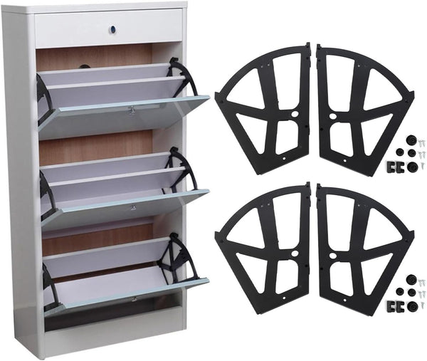 Denash 4Pcs/Set Furniture Shoes Drawer Cabinet Hinge,Strong Bearing Capacity Shoes Cabinet Hinge Racks,Shoes