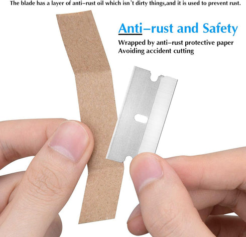 200PCS JIKIOU Single Edge Razor Blades, Industrial Scraper Razor Blades, One Edge Razor Blade, Replacement Box Cutter