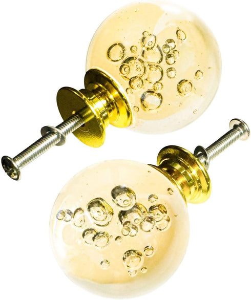 PILYON 2 Pack 30mm Furniture Knob Bedside Dresser Drawer Wardrobe Glass Shower Room Handle Crystal Cabinet Alloy
