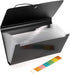 BTSKY Expanding File Folder - 13 Pockets Accordion File Organizer for Receipts, Coupons, and Cards - Black with Rope