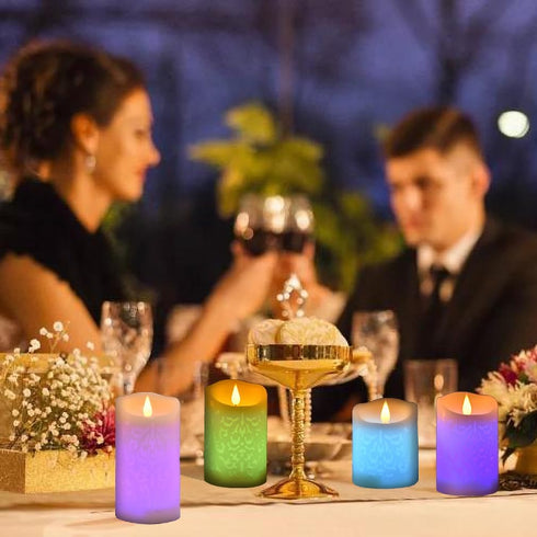 3PCS NICEME Rechargeable Color Changing Candles with Remote Timer USB Cable LED Multi Colored Flameless Candles Battery
