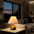 Dolymoly Small Table Lamp Pleated Table Lamp Fabric Shade Desk Lamp Gold Base Mini Bedside Nightstand Lamp with Beige