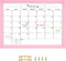 Dry Erase Monthly Calendar Board, Magnetic Whiteboard for Wall, Office/School/Home, Solid Wood Pink Frame Hanging Board