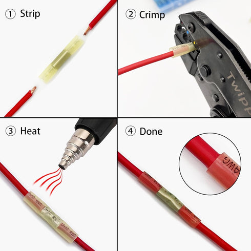 330Pcs Butt Connector Kit, Automotive Electrical Connector Terminals, Waterproof Heat Shrink Wire Connectors