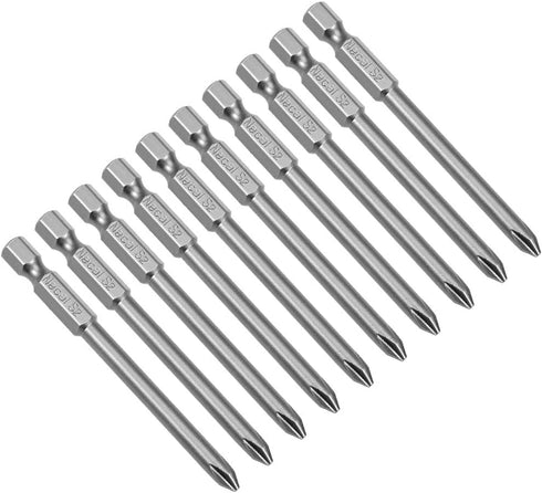 uxcell 10 Pcs 5mm PH1 Magnetic Phillips Screwdriver Bits, 1/4 Inch Hex Shank, 3-inch Length S2 Power Tool