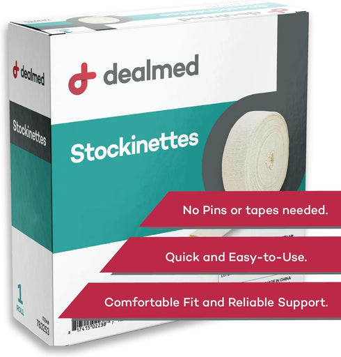 4 25 (1 Dealmed Cotton Stockinette, x yds, Tubular Bandage Sleeve, Comfort Breathable Dressing for Skin Protection