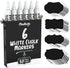 Chalkola White Chalk Markers, 6 Pack Dry Erase Liquid Pens for Chalkboard, Window, Bistro, Signs, 6mm Tip + 50 Labels