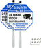 GicnKeuz Video Surveillance Sign with 28" Stake for Outside, 10"x10" Security Sign