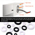 Glarks 200Pcs Black/White Round Rubber Grommet Assortment Kit - 9 Sizes for Electrical Wiring