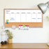 Magnetic Weekly Dry Erase White Board and Cork Board, Rustic Brown Wood Frame for Home Office and Wall Decor