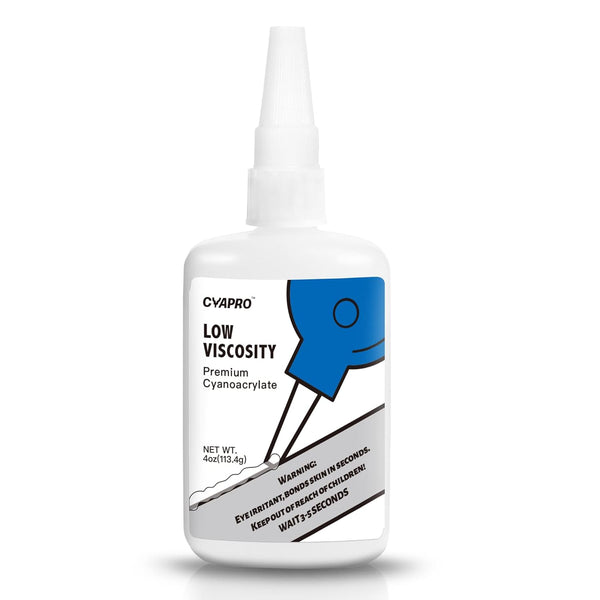 Professional Grade CA Super Glue - Fast Curing Adhesive 4 oz, Low Viscosity for Woodworking, Hobby, Plastic, Ceramic