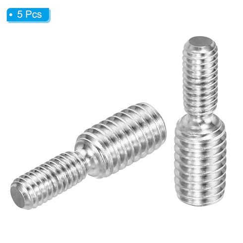 PATIKIL M4xM6x20mm Double End Threaded Stud Screw Bolt, 5 Pack 304 Stainless Steel Rod Bolts