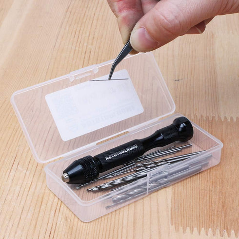 Precision Pin Vise Hand Drill with 25pcs Micro Twist Drill Bits Set for DIY Assembling