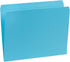 Blue Summit Supplies 100 Pack Straight Cut File Folders, Assorted Blue, Green, Purple, Letter Size, Single Tab