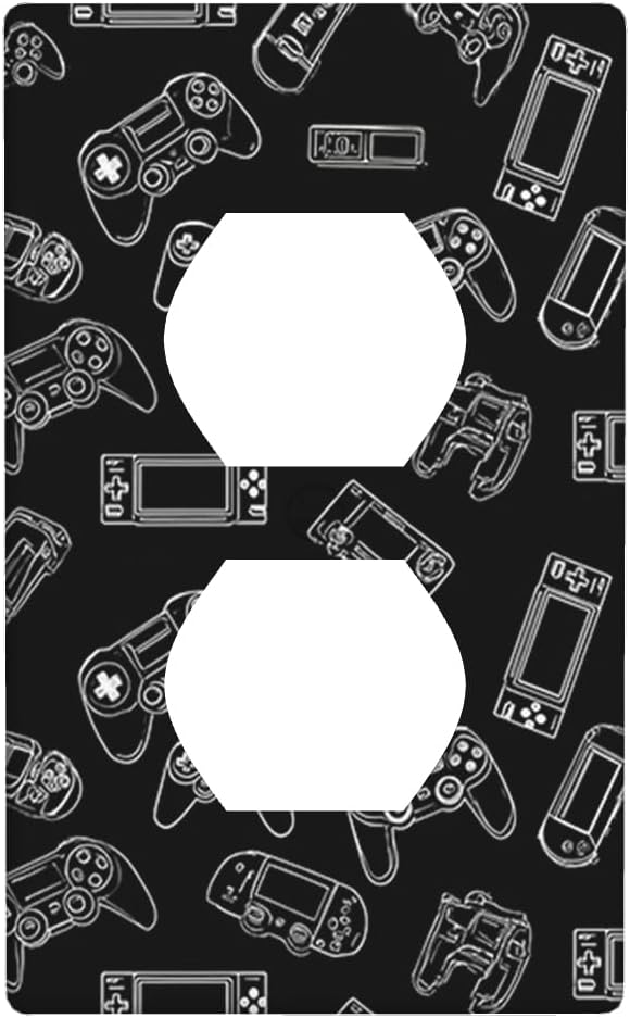 Moslion Video Game Controller Wall Plate Outlet Cover Play Game Device Black Duplex