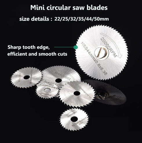 Cutting Wheel Set for Dremel Rotary Tool, HSS Circular Saw Blades, Resin Cutting Discs, 545 Diamond Wheel, 1/8" Shank