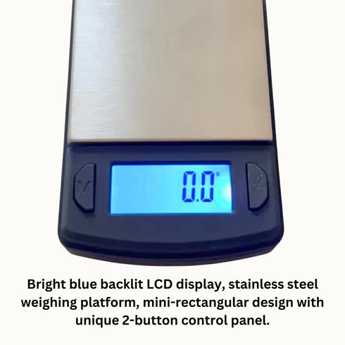 GemOro Platinum V600M, Durable Jewelers Countertop Portable Mini Scale, Digital Precision Tool, 600g x 0.1g