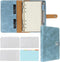 FYY Leather A6 Binder, 6 Ring Notebook, Refillable with Pockets, Blue PU Leather Travel Cover