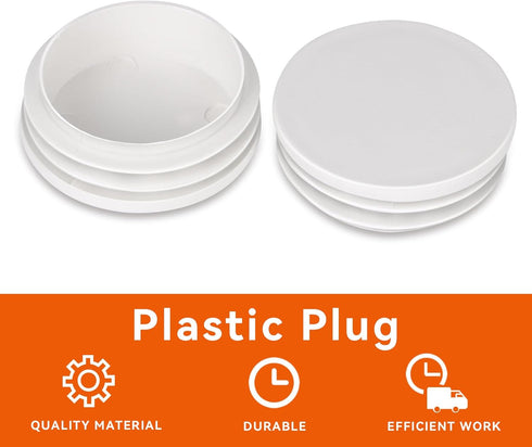 16mm (5/8 Inch) 10 MewuDecor Round Plastic Plug, Round White Plastic End Cap, Hardware Plugs, Pipe Tubing End Cap