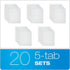 Oxford Blank Write On Binder Dividers, 1/5 Cut Tabs, 3 Hole Punch Dividers in 5 Tab Sets, 100 Dividers, 20 Sets, White
