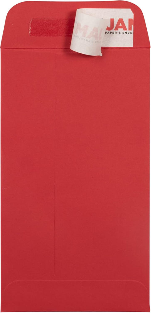 JAM PAPER #5.5 Coin Business Envelopes with Peel and Seal Closure - 3 1/8 x 5 1/2 - Red - 25/Pack by JAM Paper