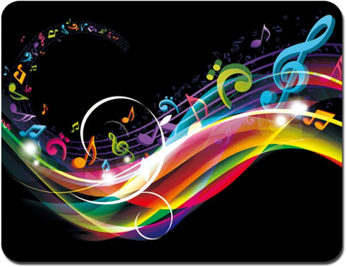 Standard 9.5 x 7.9 Inch Rainbow Music Note Mouse Pad