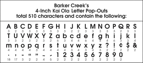 BARKER CREEK 4" Letter Pop-Outs 2-Pack, Kai Ola, Colorful Letters for Bulletin Boards, 510 Upper and Lowercase