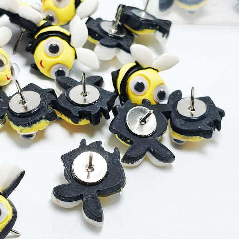 Cute Bee Push Pins Decorative Thumbtacks - JruiZhp 20 Pcs Creative Drawing Pins for Office Accessories, Whiteboard