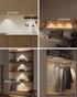 2400mAh Closet USB Rechargeable LED Puck Lights with Remote Control, Battery Operated Push Lights Stick On Magnetic Tap