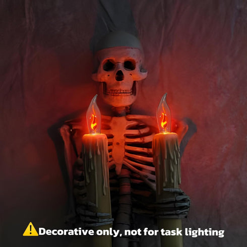Bulbs, E12 Bulb 10 Pack Hompavo Upgraded Flame Light Compact Chandelier Base Candle Flickering Fire Light for Halloween