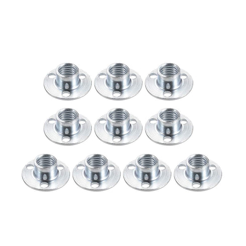 uxcell M10x25x1.8mm Brad Hole Tee Nut - Carbon Steel T-Nuts Furniture Hardware, 10pcs