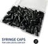 100 Pack Luer Lock Syringe Caps for Luer Slip Lock Tip Leak-Free Dispensing-Black