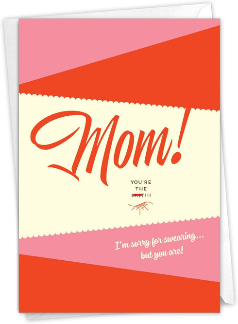 NobleWorks Funny Mother's Day Card - Greeting Notecard Gift for Moms with Envelope - Sorry For Swearing C6944MDG