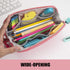 Sooez Lightweight Wide-Opening Pencil Pen Case, Spacious Zipper Stationery Bag with Triangular Design for Adults, Pink