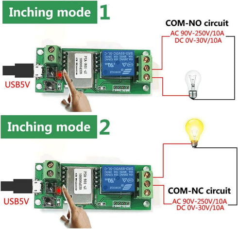 SONOFF USB 5V DIY 1 Channel Jog Inching Self-Locking WiFi Wireless Smart Home Switch, APP Remote Control