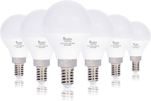 Simba Lighting LED Candelabra E12 Base G14 Small Globe 5 Watt 40W
