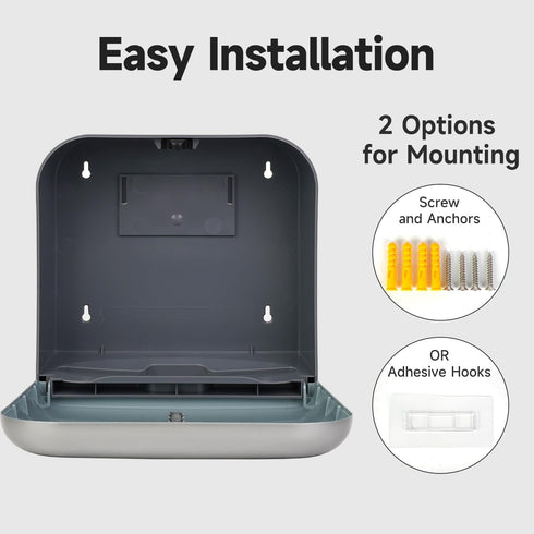200 9.5" 3.5" JETWELL Multifold Paper Towel Dispenser, Wall Mount Tissue Dispenser with Smart Lock, Sheets ABS Plastic