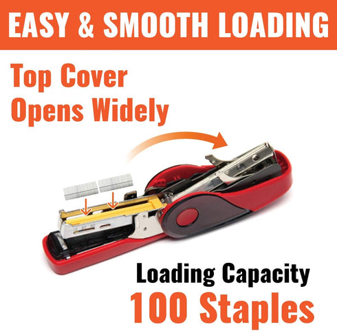 MAX MXBHD10FL3BK Flat Clinch Mini Stapler - 1 Each, Black, 2.6"x1.1"x3.3"