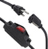 3 Prong Extension Cord with Waterproof Switch - 14/3 SJT Heavy Duty Power Cable with LED On/Off Switch, 1.5 Ft, Black