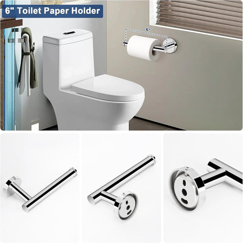 5 Set SUS304 24" NearMoon Pieces Bathroom Hardware Thicken Stainless Steel-Towel Rack Kit Include Towel Rod + Bath