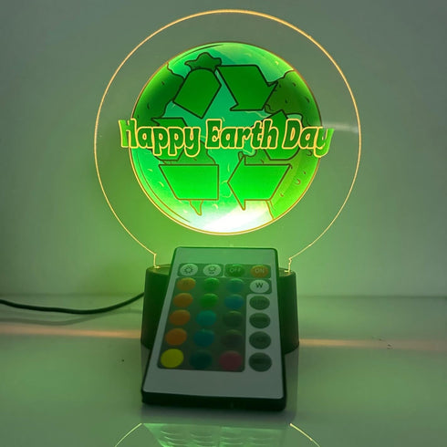 16 MIRROR MANIA Happy Earth Day Globe LED Night Light Table Lamp Featuring Color Changing Options - Custom Gift