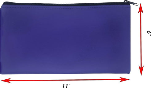XINGXINRONG Bag,5 Pack Wallet,Cosmetics,11x6 inch Bank Leatherette Security Deposit Bags Utility Zipper Bags for Tools