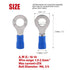 Hilitchi 100Pcs 16-14AWG Insulated Terminals Ring Electrical Wire Crimp Connectors (Blue, M6)
