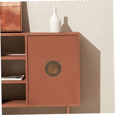 Generic Antique Zodiac Style Storage Bench Faceplate Multifunctional Console Table Plate for Cabinets and Shelves