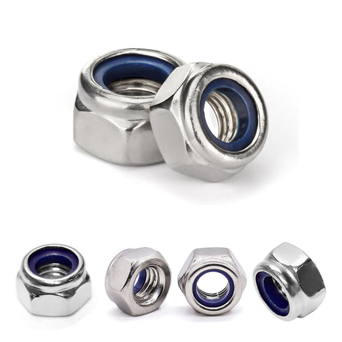 Einundcy M8 1.25 Locknuts Metric Nylon Inserted Hex Lock Nuts Self-Lock Nylon Insert