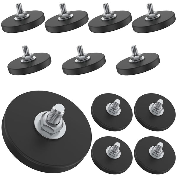 MLYNZXJSY 12 Pack Rubber Coated Magnets M6 Rock Light Magnets 1.69 Inch Mounting
