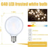 25 Pack G40 Frosted LED Replacement Bulbs, 0.6W Shatterproof LED Globe Light Bulbs, E12 Candelabra Base Frosted White Light Bulbs for G40 Outdoor Patio String Lights Dimmable Vintage LED Edison Bulbs by GOOTHY