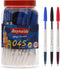 Reynolds 045 CARBURE 50 PENS JAR, 35 Blue, 10 Black & 5 Red Ball Pen, Lightweight with Comfortable Grip for Extra