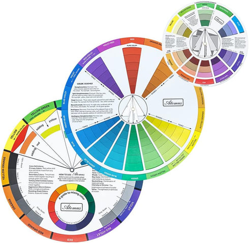Wigearss 3 Pieces Color Mixing Wheel Package - Art Class Teaching Tool for School Office Learning Guide (3 Different