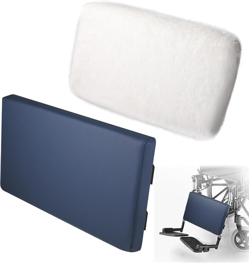 Vizava Wheelchair Leg Rest Support Pad with Removable Faux Sheepskin Cover, 16" All-Season